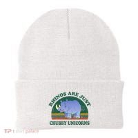 Rhino Save The Rhinos Are Just Chubby Unicorns Beanie thumb 0