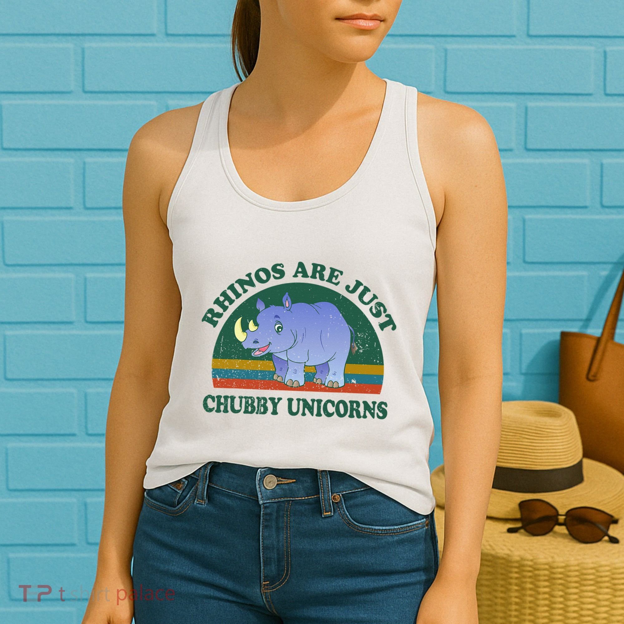 Rhino Save The Rhinos Are Just Chubby Unicorns Women's Tank Top