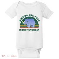 Rhino Save The Rhinos Are Just Chubby Unicorns Baby Bodysuit thumb 0