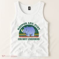 Rhino Save The Rhinos Are Just Chubby Unicorns Tank Top thumb 2