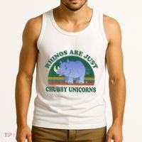 Rhino Save The Rhinos Are Just Chubby Unicorns Tank Top thumb 3