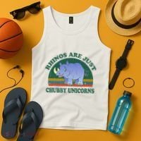 Rhino Save The Rhinos Are Just Chubby Unicorns Tank Top thumb 4