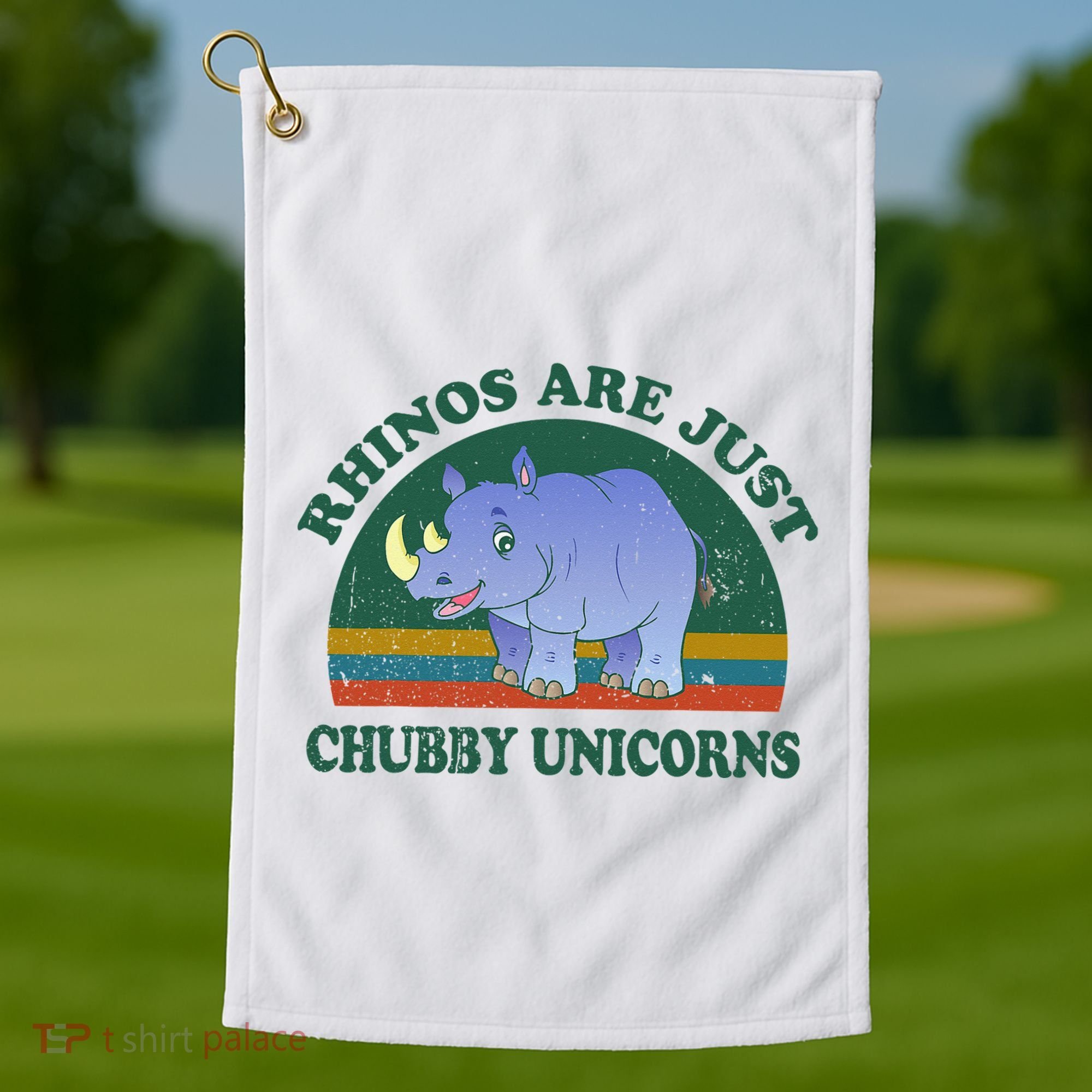 Rhino Save The Rhinos Are Just Chubby Unicorns Golf Towel