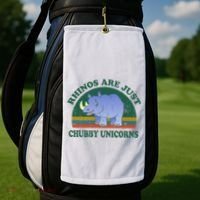 Rhino Save The Rhinos Are Just Chubby Unicorns Golf Towel thumb 2