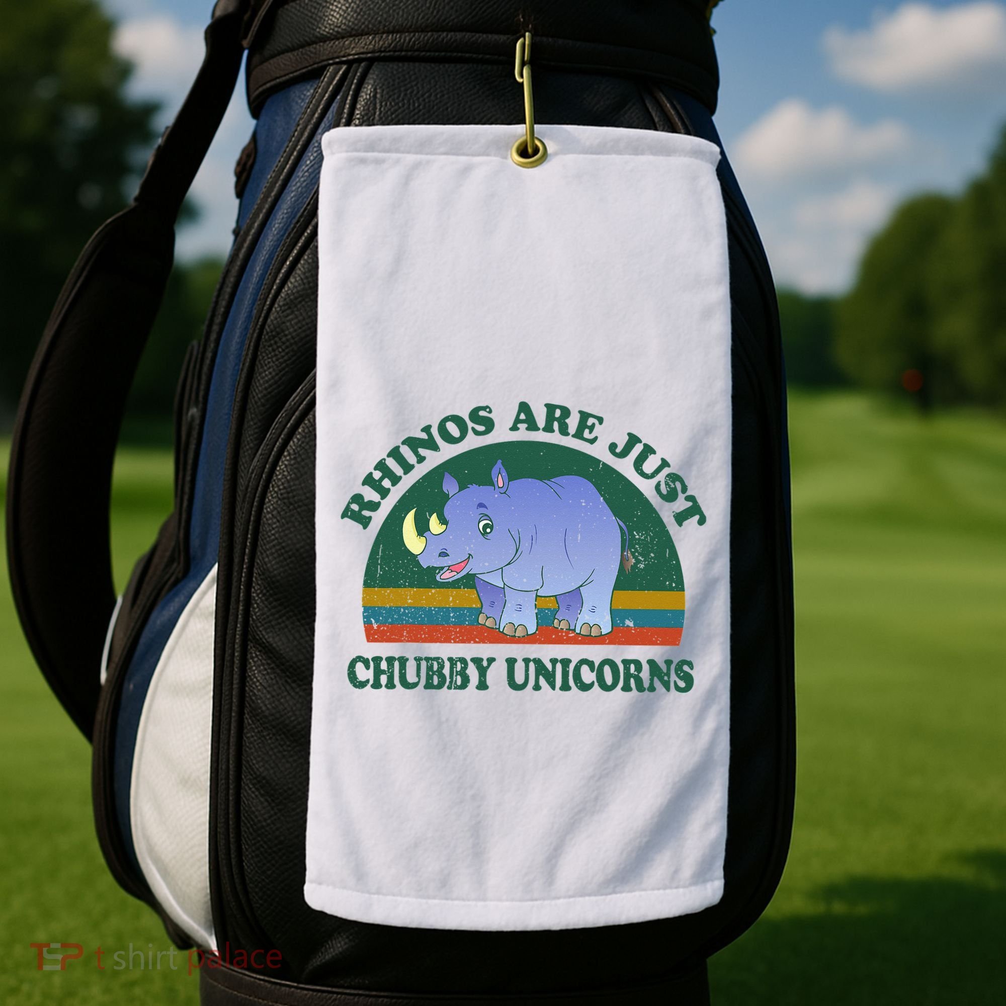 Rhino Save The Rhinos Are Just Chubby Unicorns Golf Towel