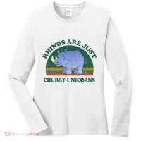 Rhino Save The Rhinos Are Just Chubby Unicorns Women's Long Sleeve Shirt thumb 0