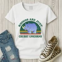 Rhino Save The Rhinos Are Just Chubby Unicorns Women's T-Shirt thumb 3