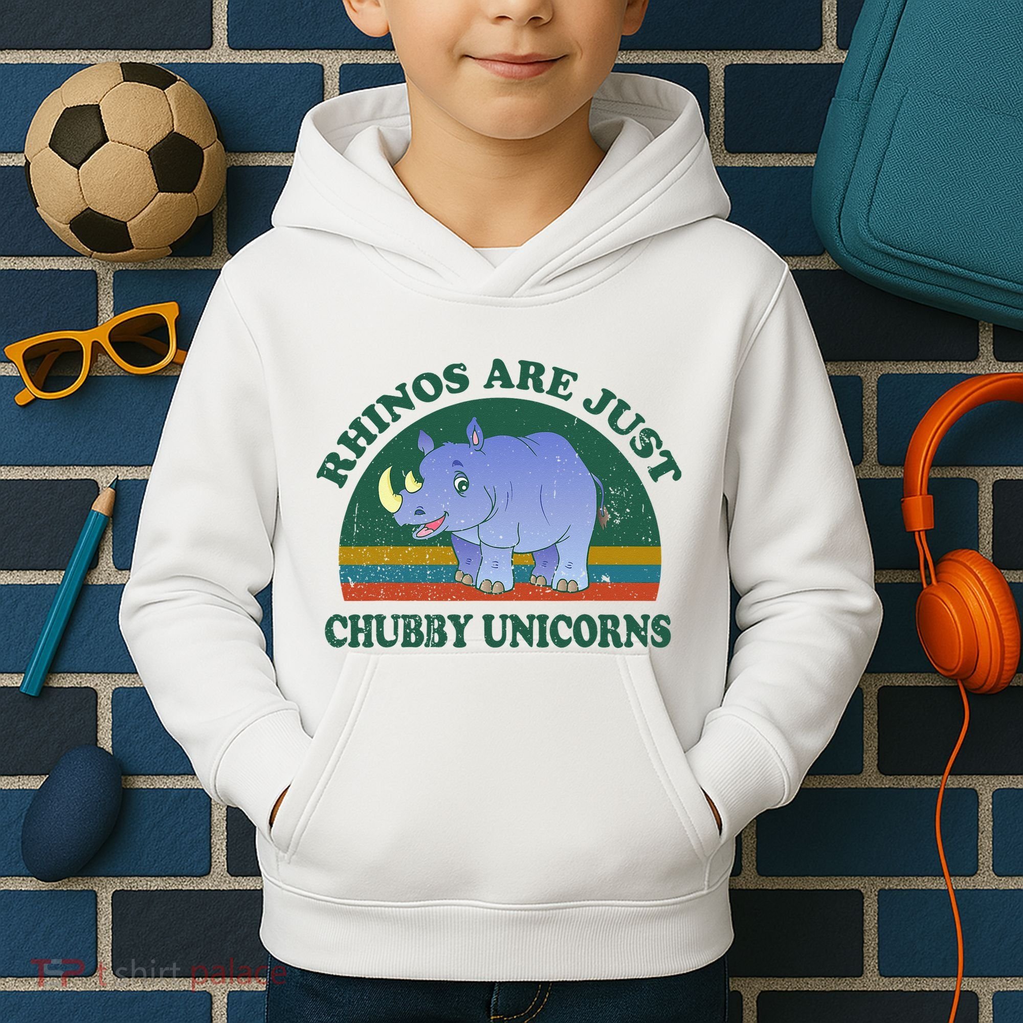 Rhino Save The Rhinos Are Just Chubby Unicorns Kids Hoodie