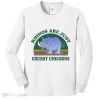 Rhino Save The Rhinos Are Just Chubby Unicorns Kids Long Sleeve Shirt thumb 0
