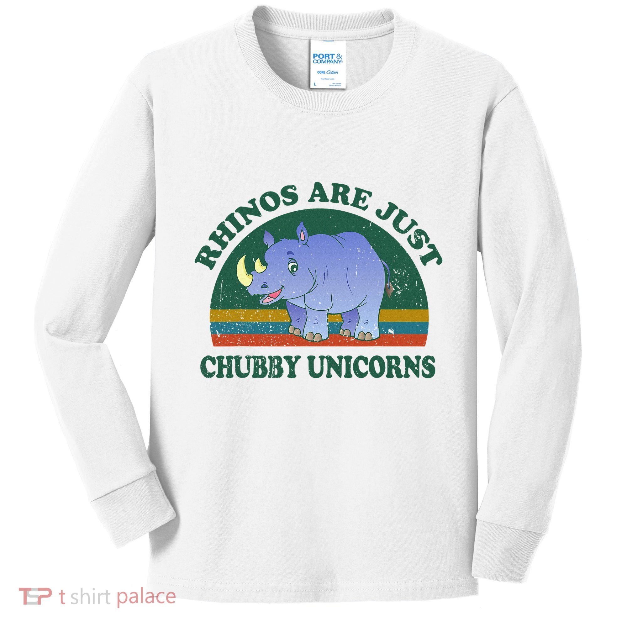 Rhino Save The Rhinos Are Just Chubby Unicorns Kids Long Sleeve Shirt