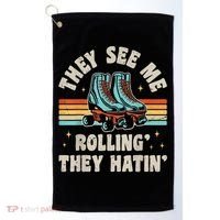 Roller Skating They See Me Rollin' They Hatin' Skater Skate Golf Towel thumb 0