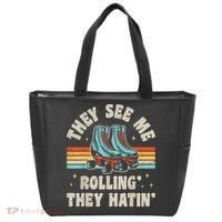 Roller Skating They See Me Rollin' They Hatin' Skater Skate Tote Bag thumb 0