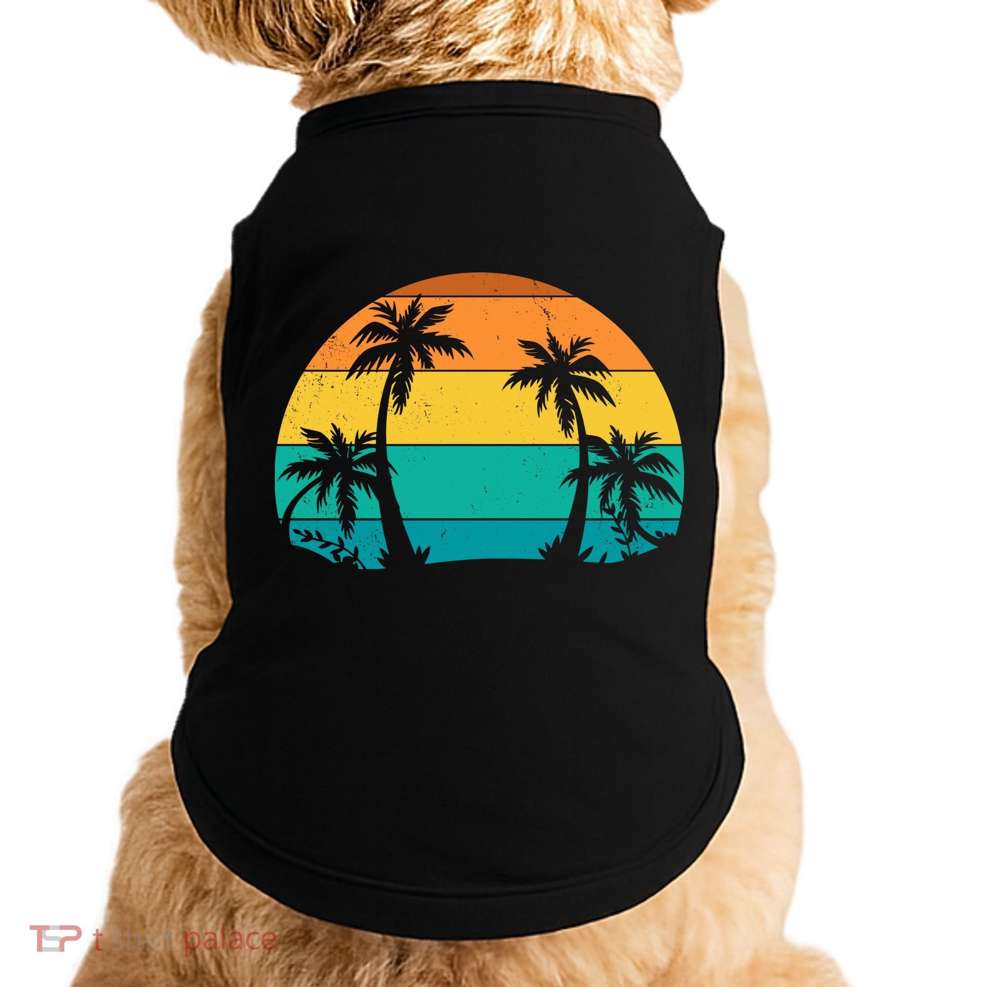 Retro Summer Tropical Beach Doggie Tank