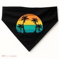 Retro Summer Tropical Beach USA-Made Doggie Bandana thumb 0