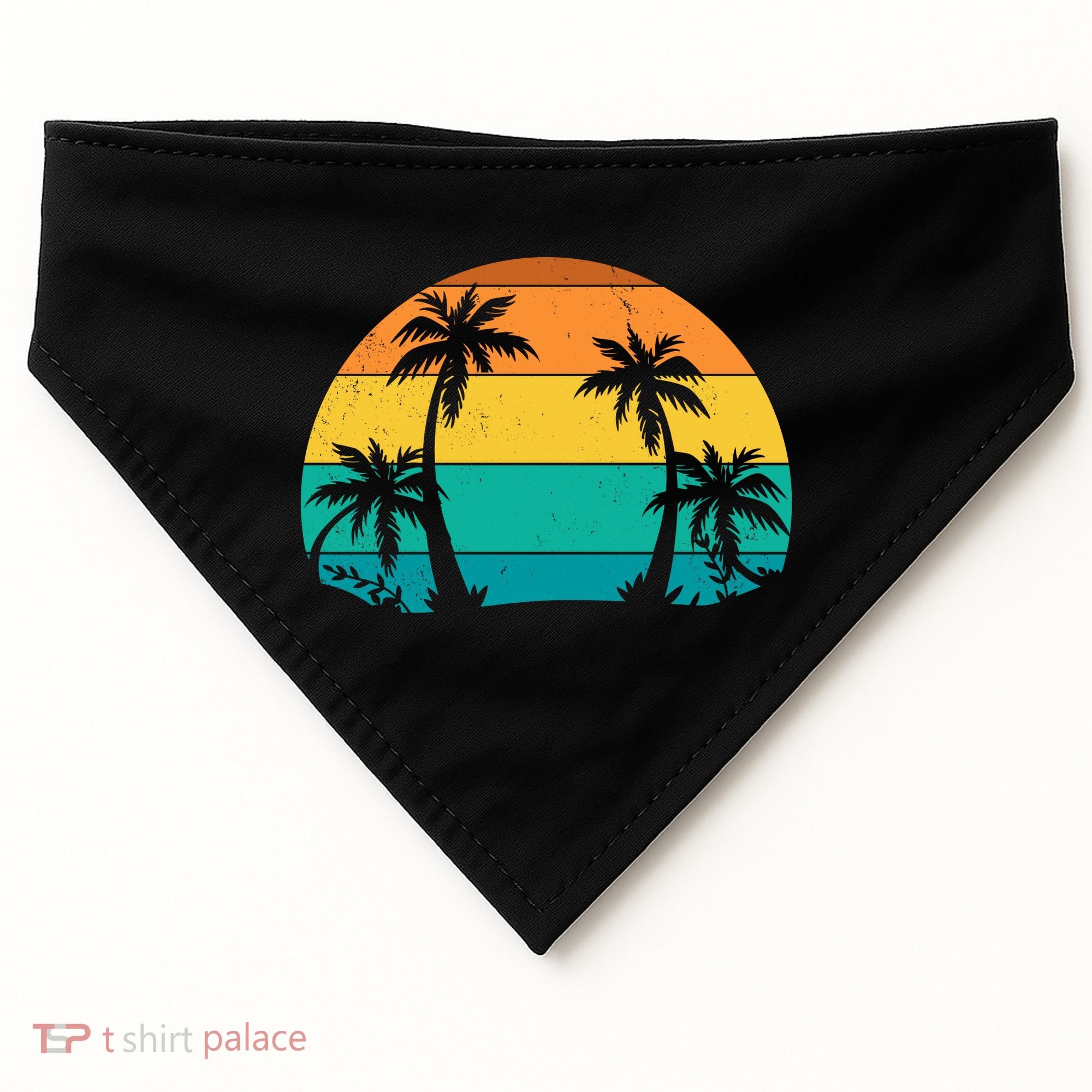 Retro Summer Tropical Beach USA-Made Doggie Bandana