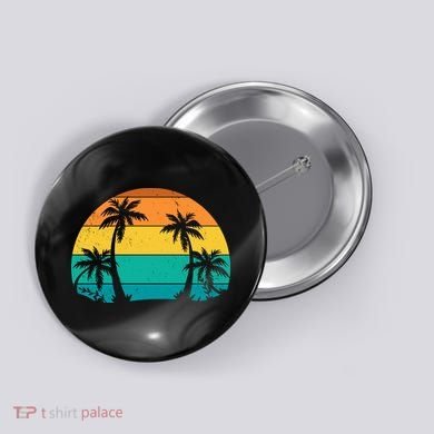 Retro Summer Tropical Beach Button