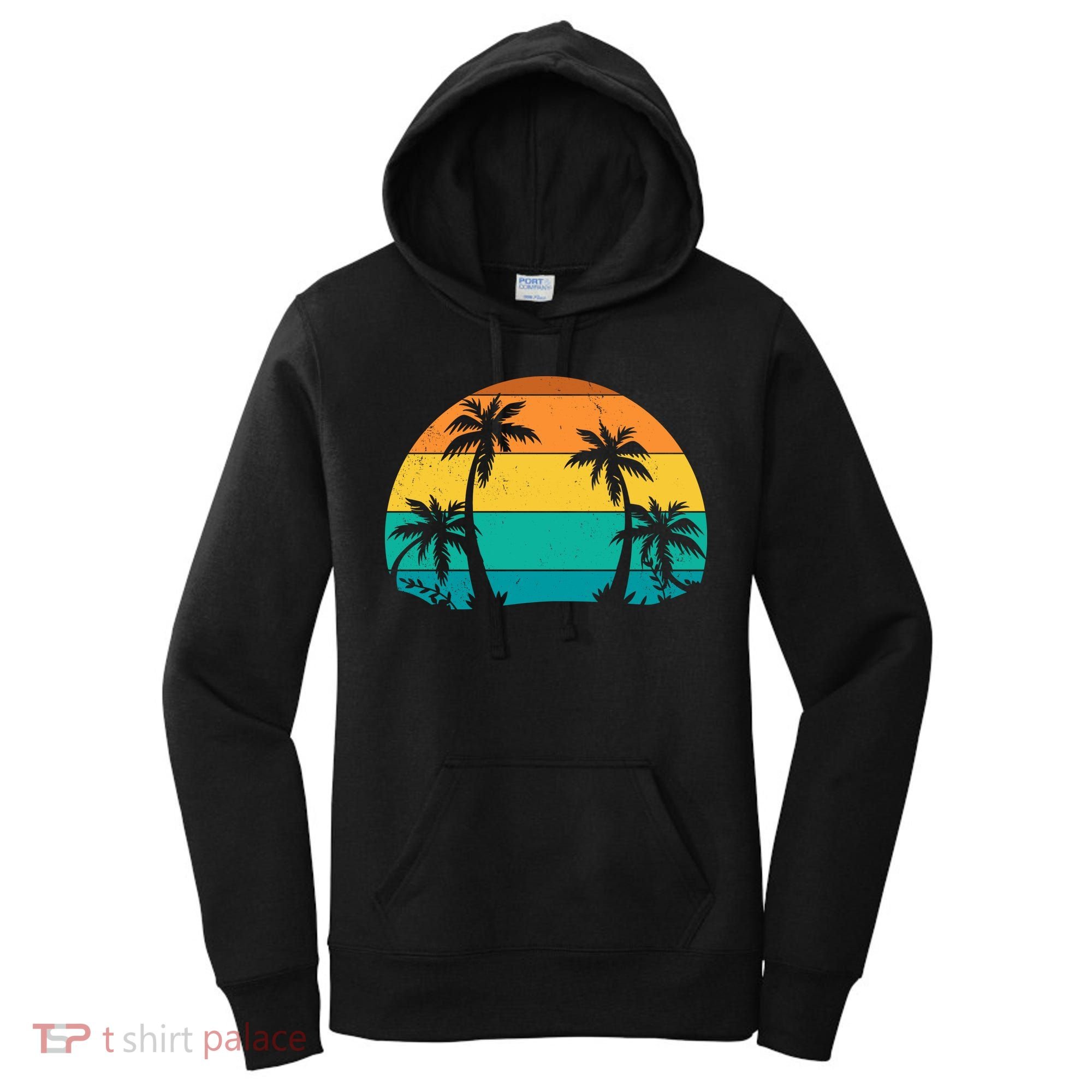 Retro Summer Tropical Beach Women's Hoodie