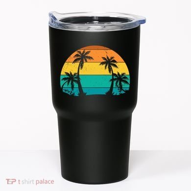 Retro Summer Tropical Beach Tumbler