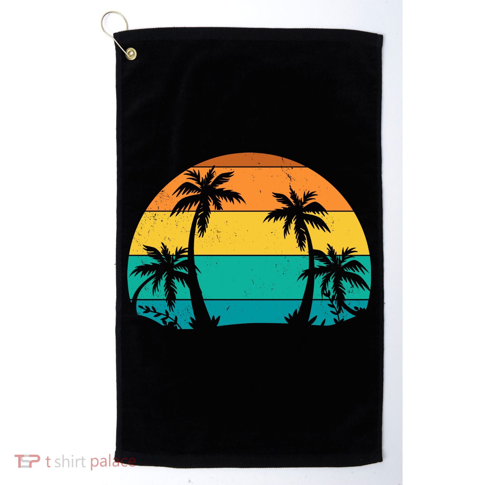 Retro Summer Tropical Beach Golf Towel