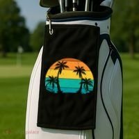 Retro Summer Tropical Beach Golf Towel thumb 2