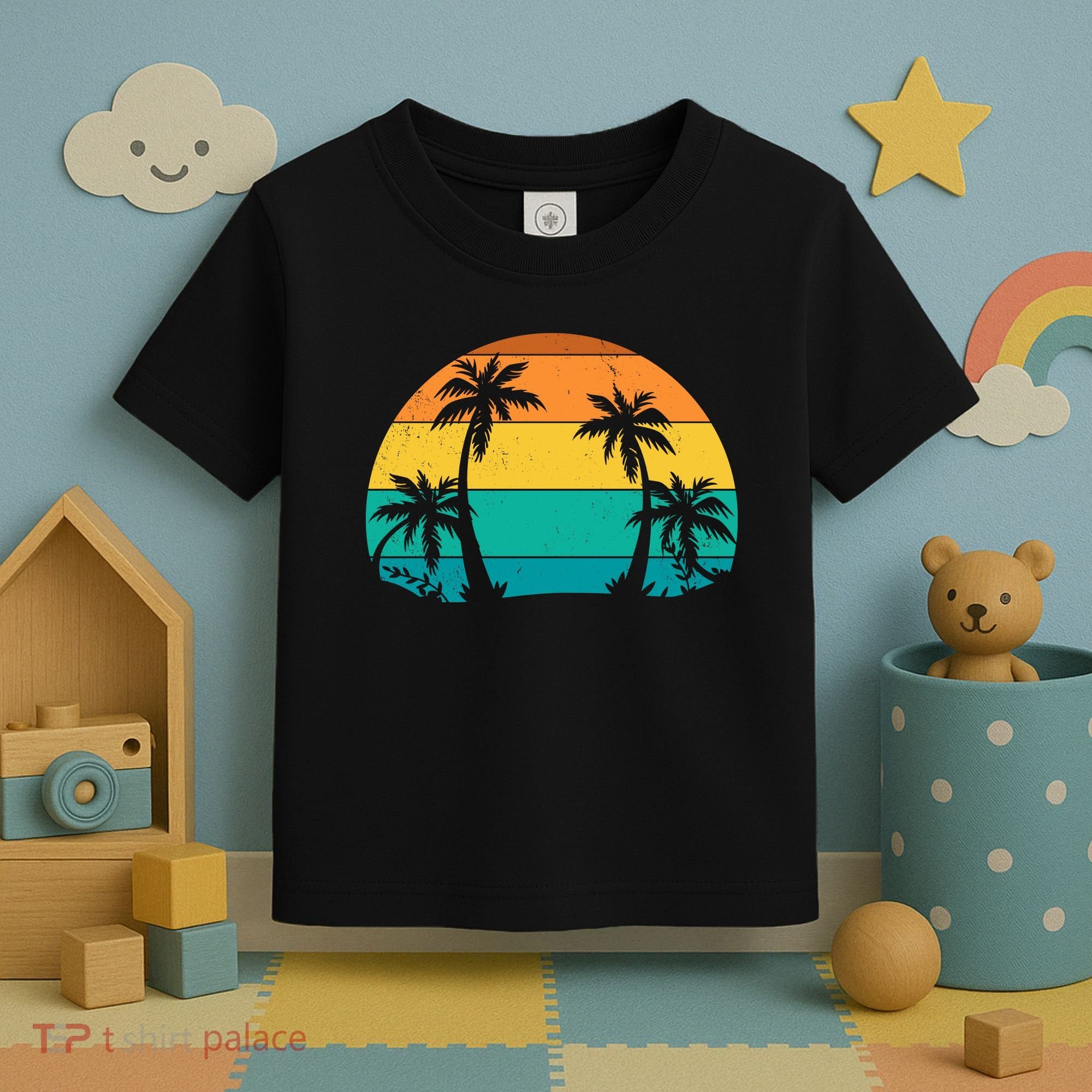 Retro Summer Tropical Beach Toddler T-Shirt