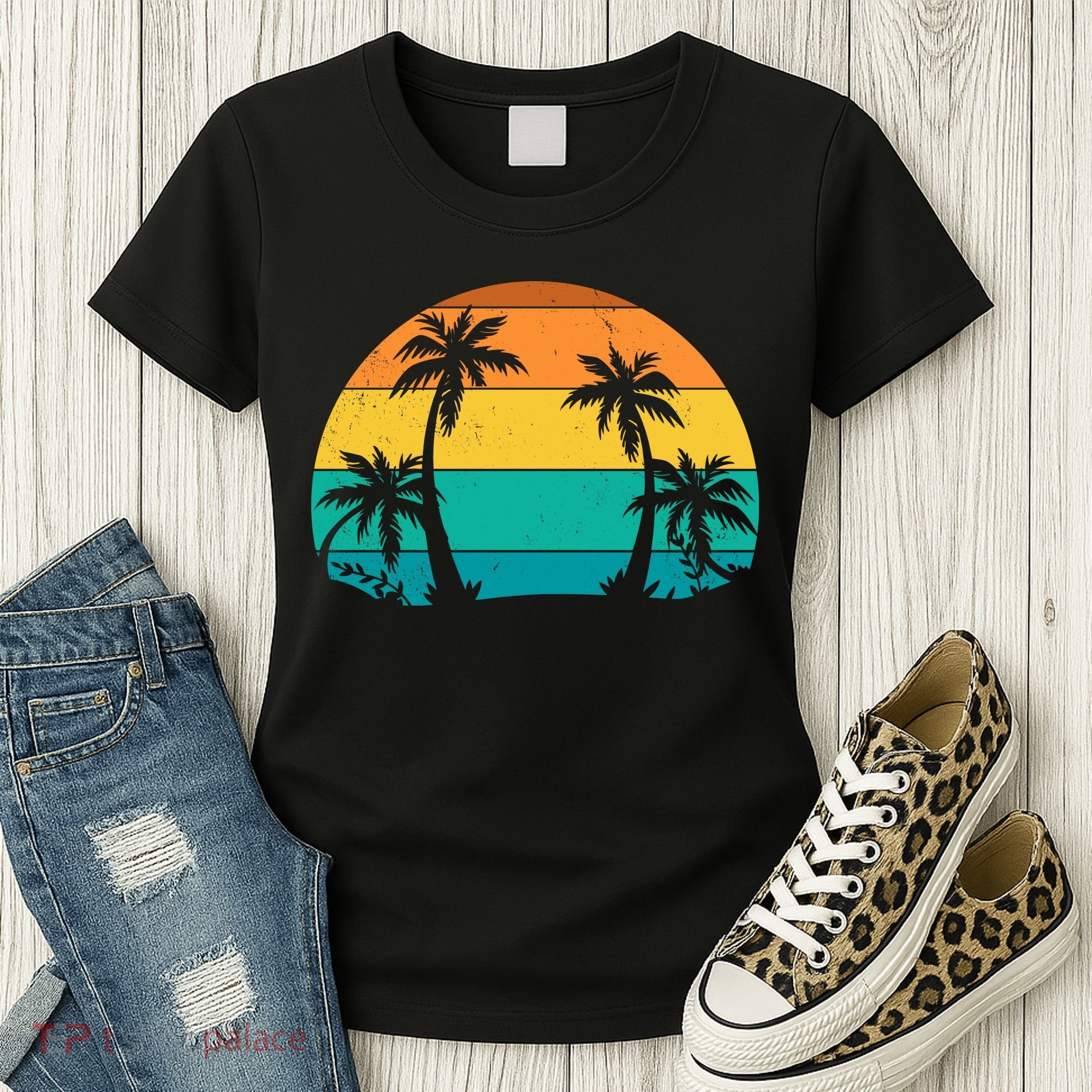 Retro Summer Tropical Beach Women's T-Shirt