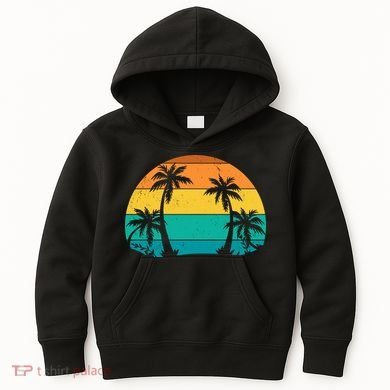 Retro Summer Tropical Beach Kids Hoodie