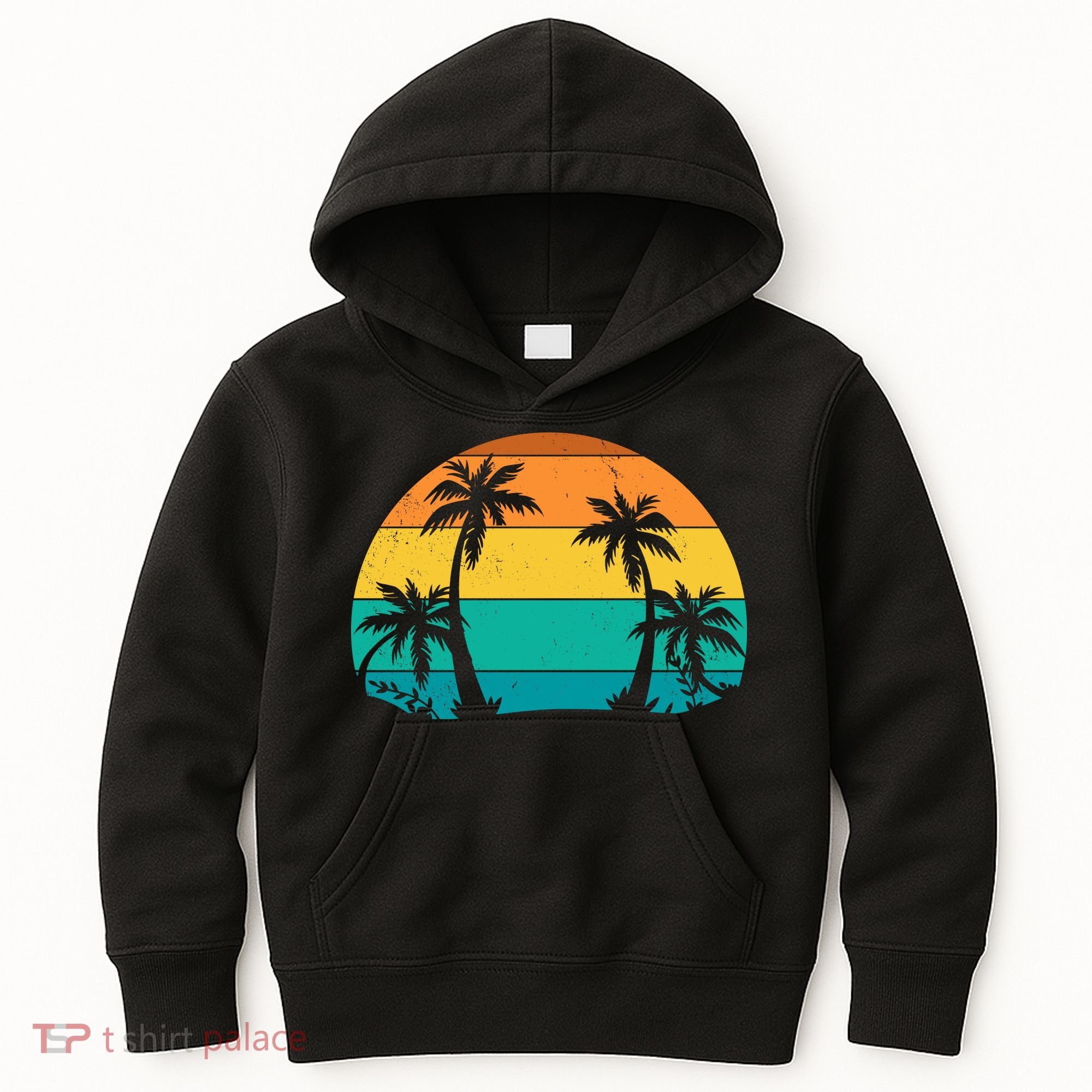 Retro Summer Tropical Beach Kids Hoodie