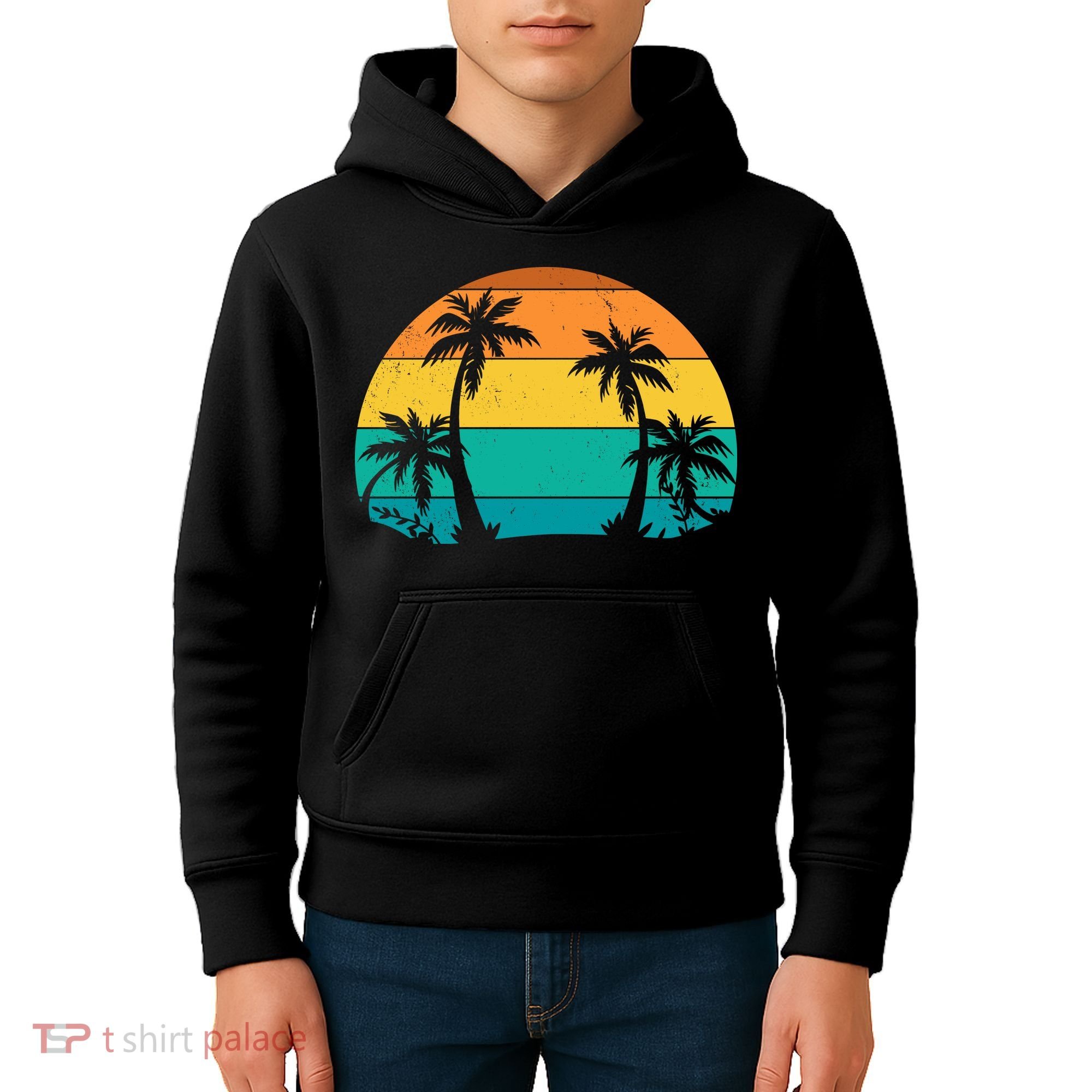 Retro Summer Tropical Beach Kids Hoodie