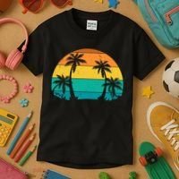 Retro Summer Tropical Beach Kids T-Shirt thumb 3