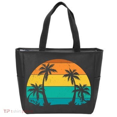 Retro Summer Tropical Beach Tote Bag