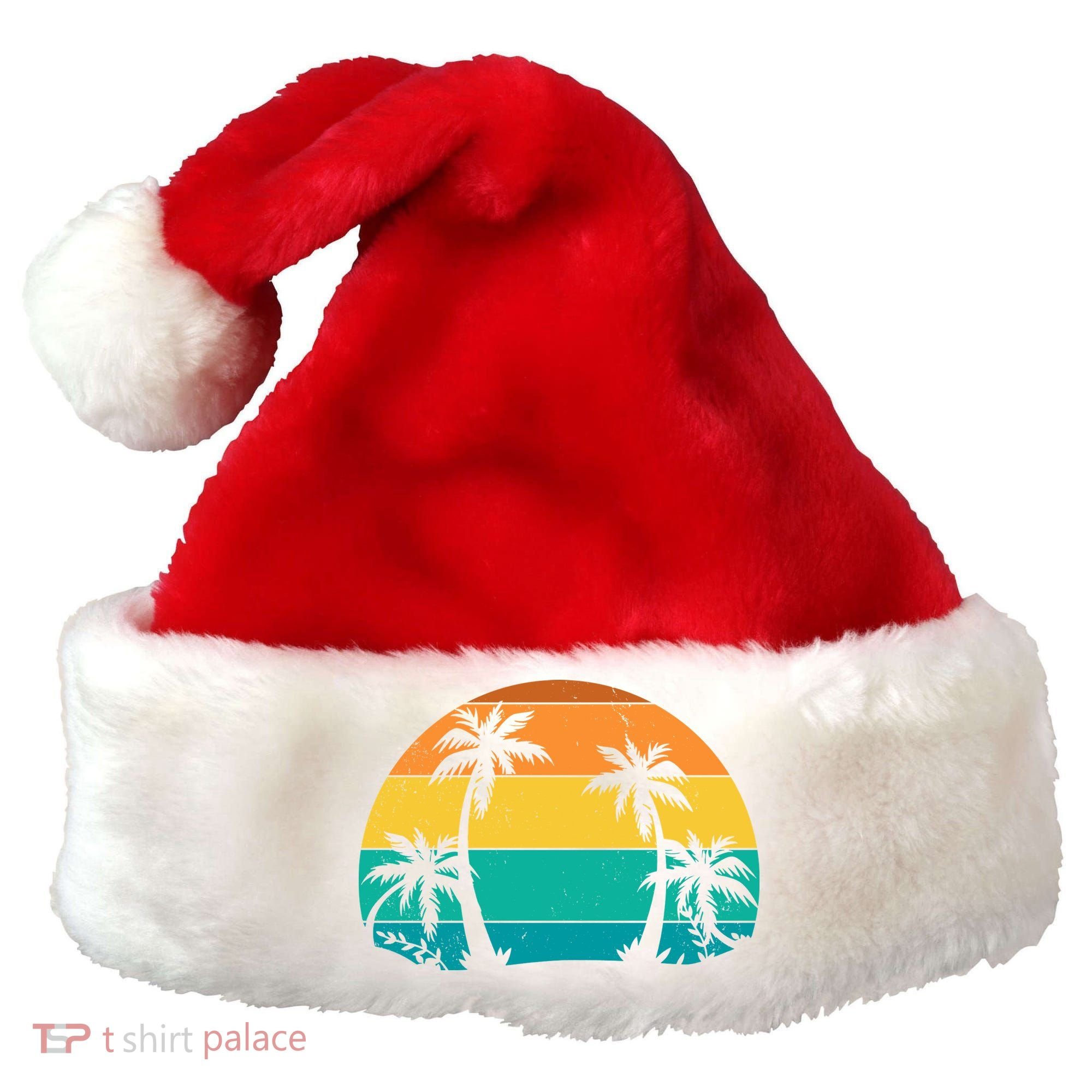 Retro Summer Tropical Beach Santa Hat
