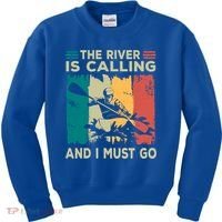 Rafting Saying The River Is Calling And I Must Go Rafting Meaningful Gift Kids Sweatshirt thumb 0
