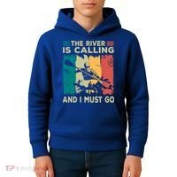 Rafting Saying The River Is Calling And I Must Go Rafting Meaningful Gift Kids Hoodie thumb 4