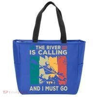Rafting Saying The River Is Calling And I Must Go Rafting Meaningful Gift Tote Bag thumb 0