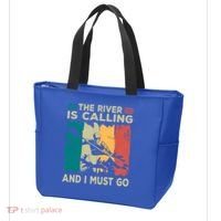 Rafting Saying The River Is Calling And I Must Go Rafting Meaningful Gift Tote Bag thumb 3