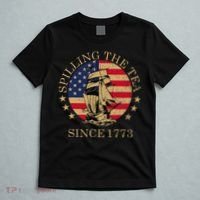 Retro Spilling The Tea Since 1773 4th Of July Gift T-Shirt thumb 5