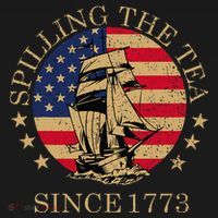 Retro Spilling The Tea Since 1773 4th Of July Gift Button thumb 1