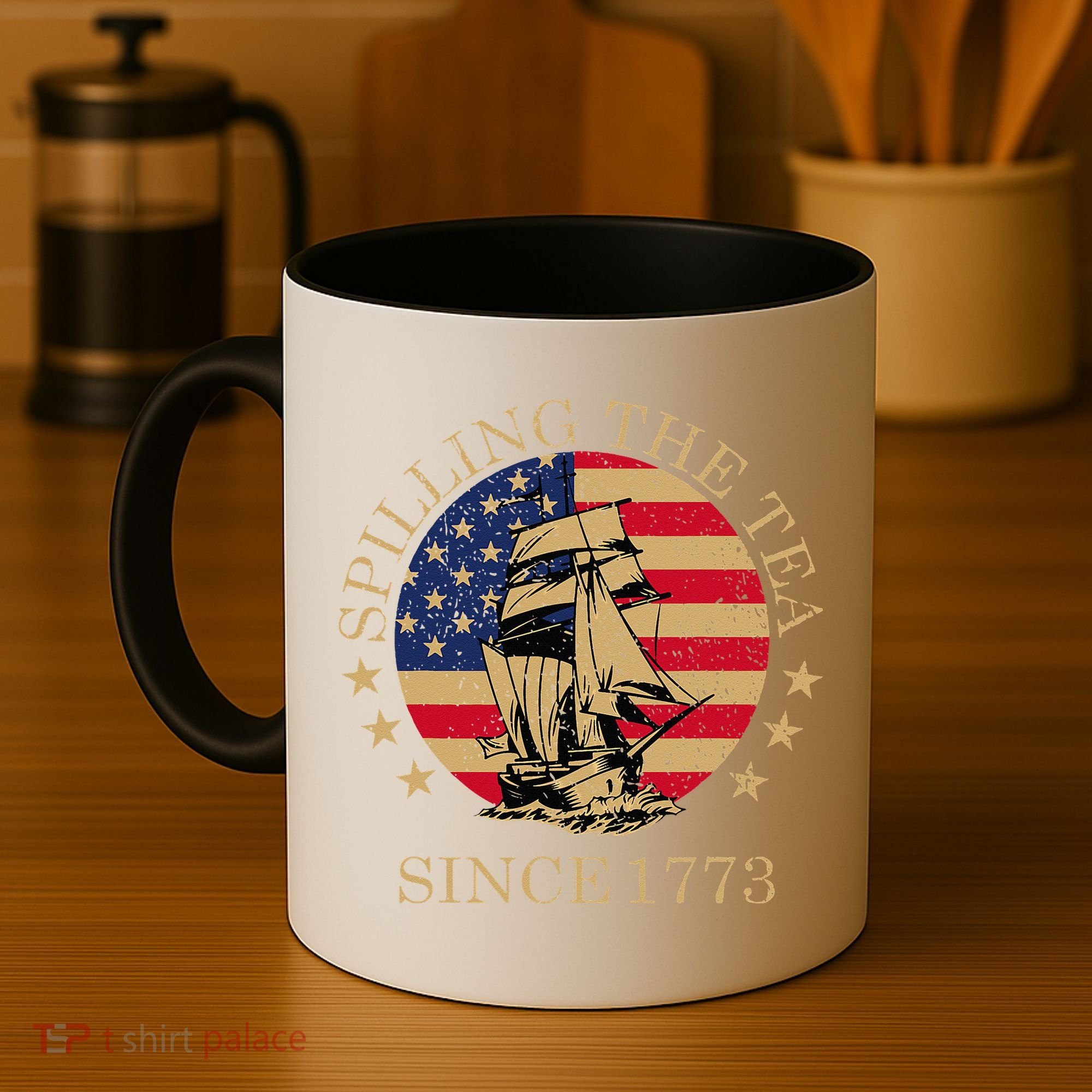 Retro Spilling The Tea Since 1773 4th Of July Gift Coffee Mug