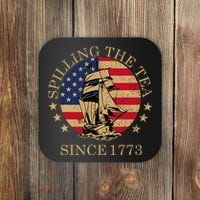 Retro Spilling The Tea Since 1773 4th Of July Gift Coaster thumb 0