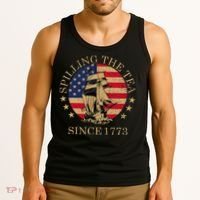 Retro Spilling The Tea Since 1773 4th Of July Gift Tank Top thumb 3