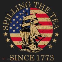Retro Spilling The Tea Since 1773 4th Of July Gift Golf Towel thumb 3