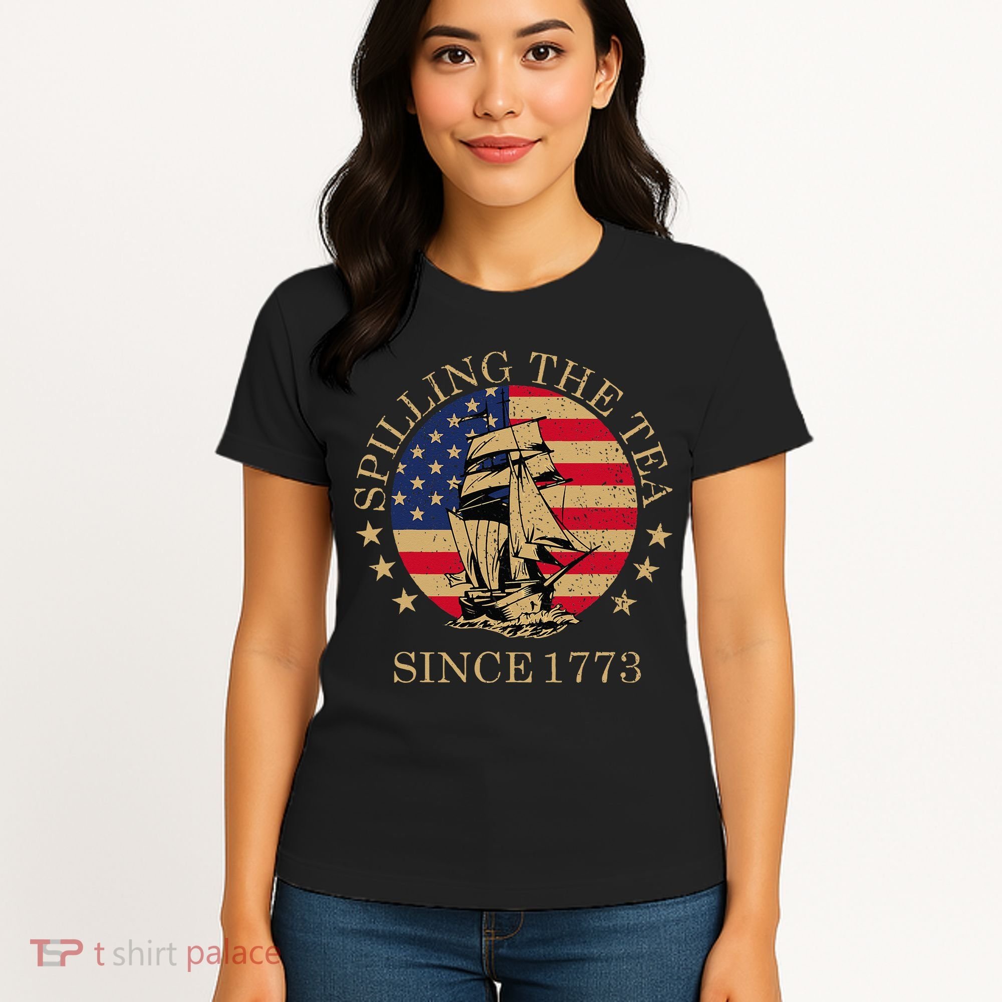Retro Spilling The Tea Since 1773 4th Of July Gift Women's T-Shirt