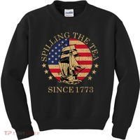 Retro Spilling The Tea Since 1773 4th Of July Gift Kids Sweatshirt thumb 0