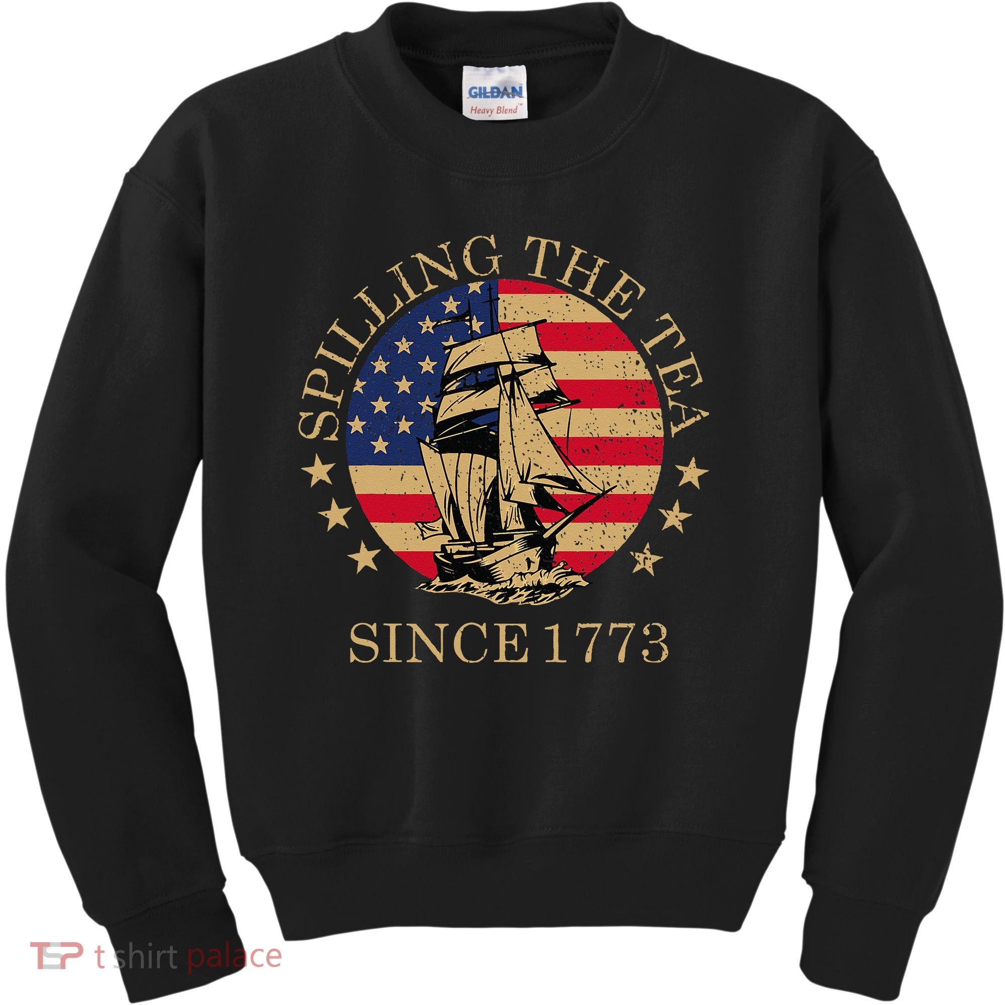 Retro Spilling The Tea Since 1773 4th Of July Gift Kids Sweatshirt