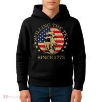 Retro Spilling The Tea Since 1773 4th Of July Gift Kids Hoodie thumb 4