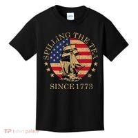 Retro Spilling The Tea Since 1773 4th Of July Gift Kids T-Shirt thumb 0