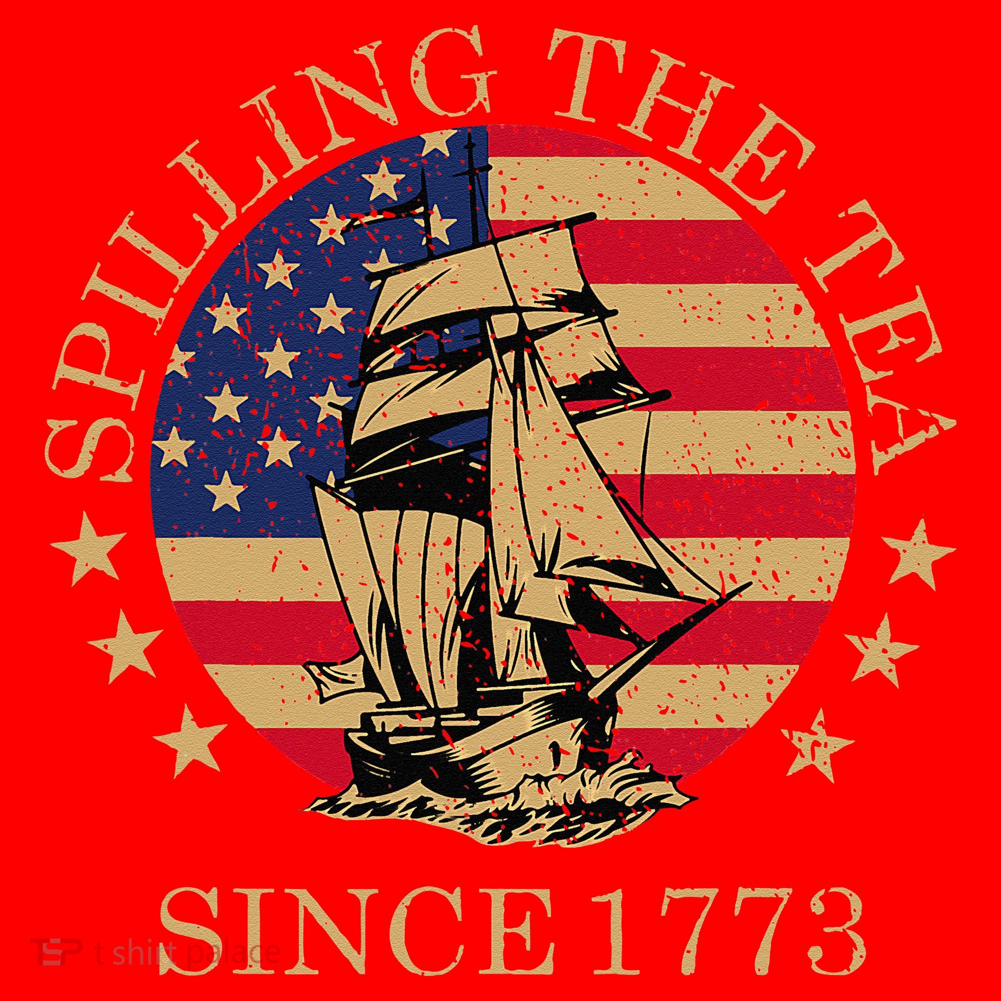 Retro Spilling The Tea Since 1773 4th Of July Gift Santa Hat