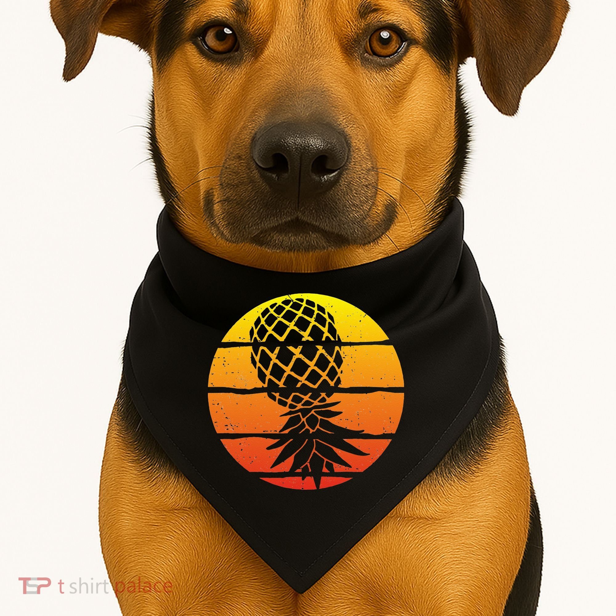Retro Sunset Upside Down Pineapple Swinger USA-Made Doggie Bandana