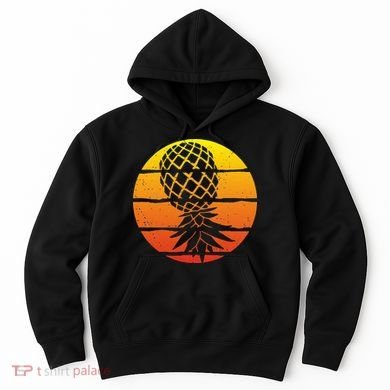 Retro Sunset Upside Down Pineapple Swinger Hoodie